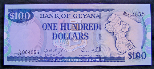 6253 GUYANA P. 36 ★★★ 100 Dollars 2005 unc ★★★
