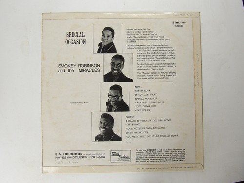 Smokey Robinson And The Miracles: Special Occasion 1968 A1/B2 LP - Picture 5 of 5