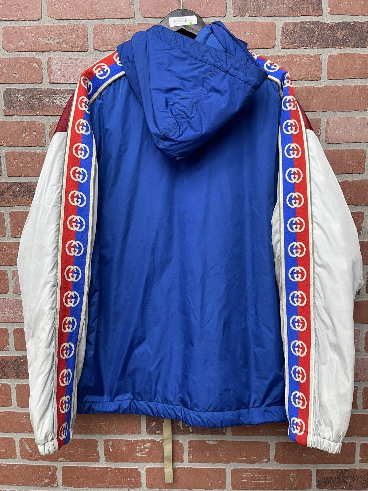 Taglia 56 Giacca a vento Gucci GG a righe riflettenti