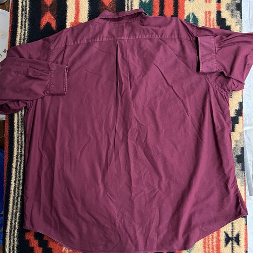 Ralph Lauren Oxford Shirt Mens 2XB Burgundy Button Down Long Sleeve Pony - Picture 8 of 12