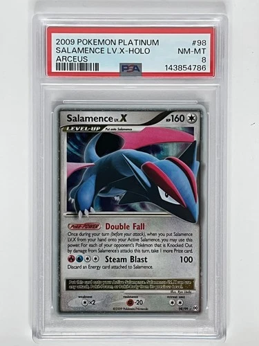 2009 Pokemon Platimun Arceus Salamence LV X Holo 98/99 PSA 8