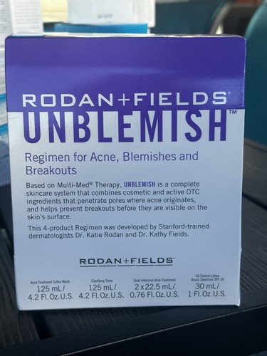 Rodan + Fields Unblemish Kur für Akne Haut 4 Stück Set NEU IM KARTON