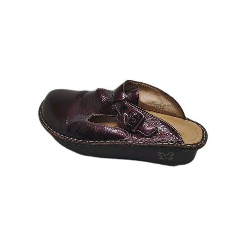 Algeria ALG-112 Burgundy Leather Clogs With Buckle Size 38 - Picture 6 of 7