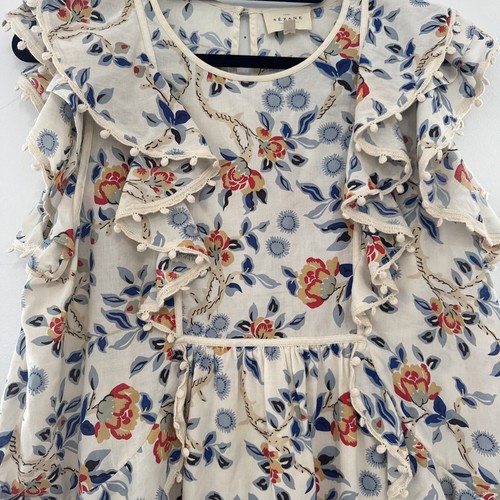 Abito Sezane floreale cotone bianco rosso beige taglia 44 US 12 - Foto 2 di 8
