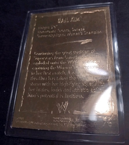 1999-2005 Danbury Mint 22kt Gold Card WWF WWE Gail Kim #76 2003 MBI Wrestling 🔥 - Picture 2 of 3