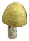 Vtg Cast Stone Garden Mushroom Sm Yellow White Cement Yard Ornament Wire Center