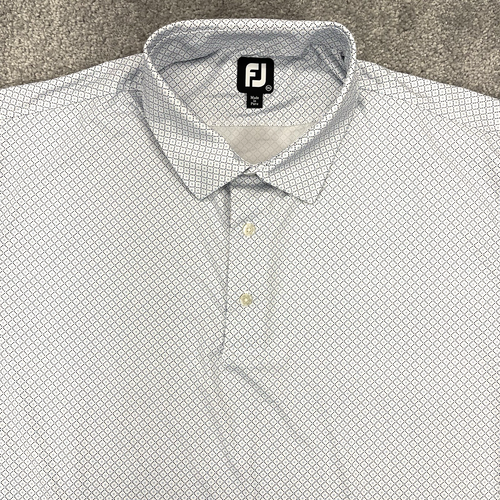 FootJoy Poloshirt 3XL Weiß Geometrisches Muster Kragen Kurzarm Golf FJ