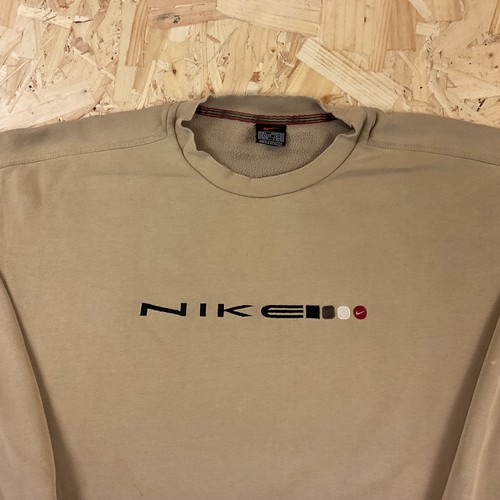 Sudadera Nike Marrón Claro Vintage Años 90 Logo Grande Jersey Grande - Imagen 3 de 7