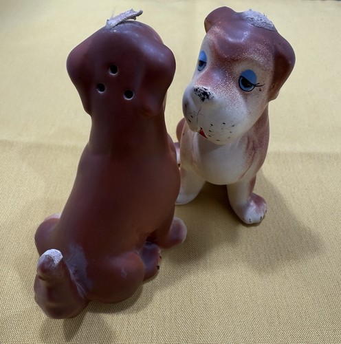 Vintage & seltene Norcrest braune Hunde Salz & Pfefferstreuer mit Korken Made in Japan - Bild 10 von 14