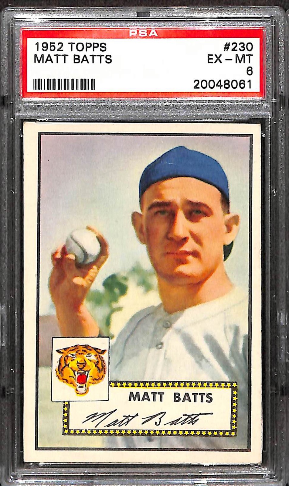 1952 TOPPS #230 MATT BATTS PSA 6 EX-MT 20048061