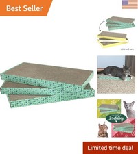 XL Non-Toxic Corrugate Cat Scratchers - 3 Piece Set for Furniture Protection