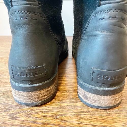 Sorel | Emilies hohe schwarze Damenstiefel aus Leder mit verstellbarer Wade Größe 7 - Bild 5 von 15