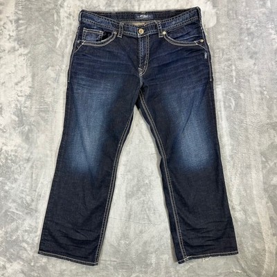 Silver Jeans Gordie Relaxed Straight Jeans Mens Size 38x30 Blue Dark Wash