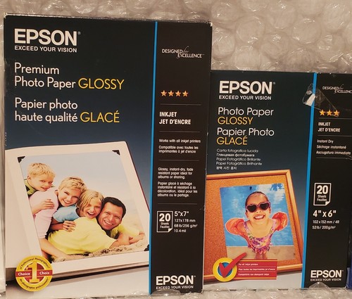 180 Sheets Glossy Photo Paper Lot - HP, Epson, Brother | 4x6 & 5x7 | Inkjet Prin - Picture 3 of 5