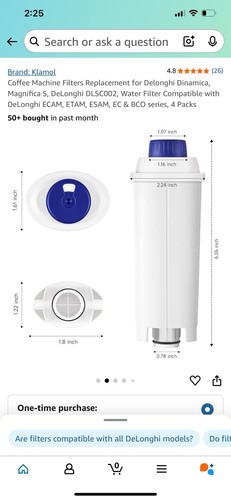 kaffeevollautomat Wasserfilter kompatibel mit Delonghi/Delonghi dls C002/ser 3017 - Bild 2 von 10