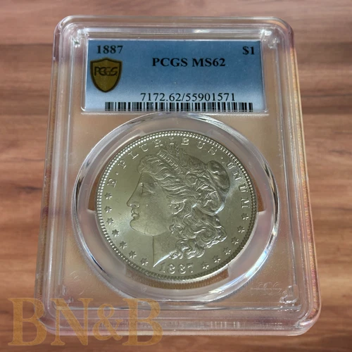 1887 Morgan Silver Dollar PCGS MS62 Great Eye Appeal Nice Strike