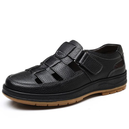 Classic Sandals Men Genuine Leather sandaliasHollow Out Casual Shoes - Picture 23 of 23