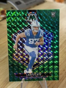 Laiatu Latu Rookie Card SP 2024 Mosaic #315 Green Mosaic Prizm Colts DE RC