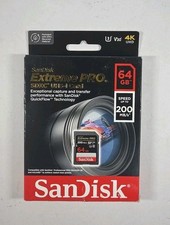 SanDisk 64GB Extreme PRO SDXC UHS-I Memory Card - C10, U3, V30, 4K UHD, SD Card