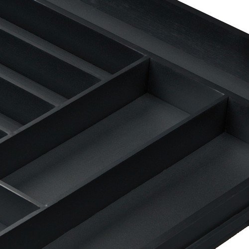 Besteckkasten Besteckorganizer Schubladeneinsatz 8 Fächer Bambus ausziehbar - Bild 8 von 8
