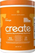Create Creatine Monohydrate Gummies - ORANGE - 90 Ct |EXP 10/26|