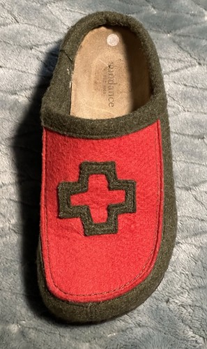 SUNDANCE zoccoli di lana verde rosso slip on donna taglia 36/US 5,5-6 *EUC* - Foto 9 di 18