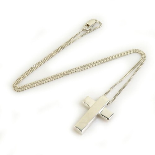 GUCCI Necklace Pendant Cross Silver 925 Unisex Accessory Authentic - Picture 2 of 24