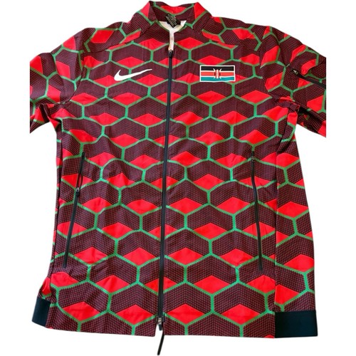 Nike Running Track Chaqueta Para Hombre Talla L Equipo Kenia Navidad Rojo Verde - Imagen 3 de 10