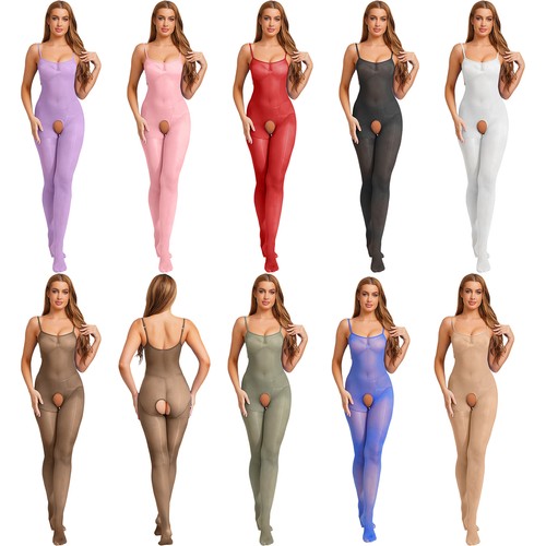 Damen Bodystockings Unterwäsche Jumpsuit Einteiler Body Unitard Nachtwäsche - Bild 6 von 54