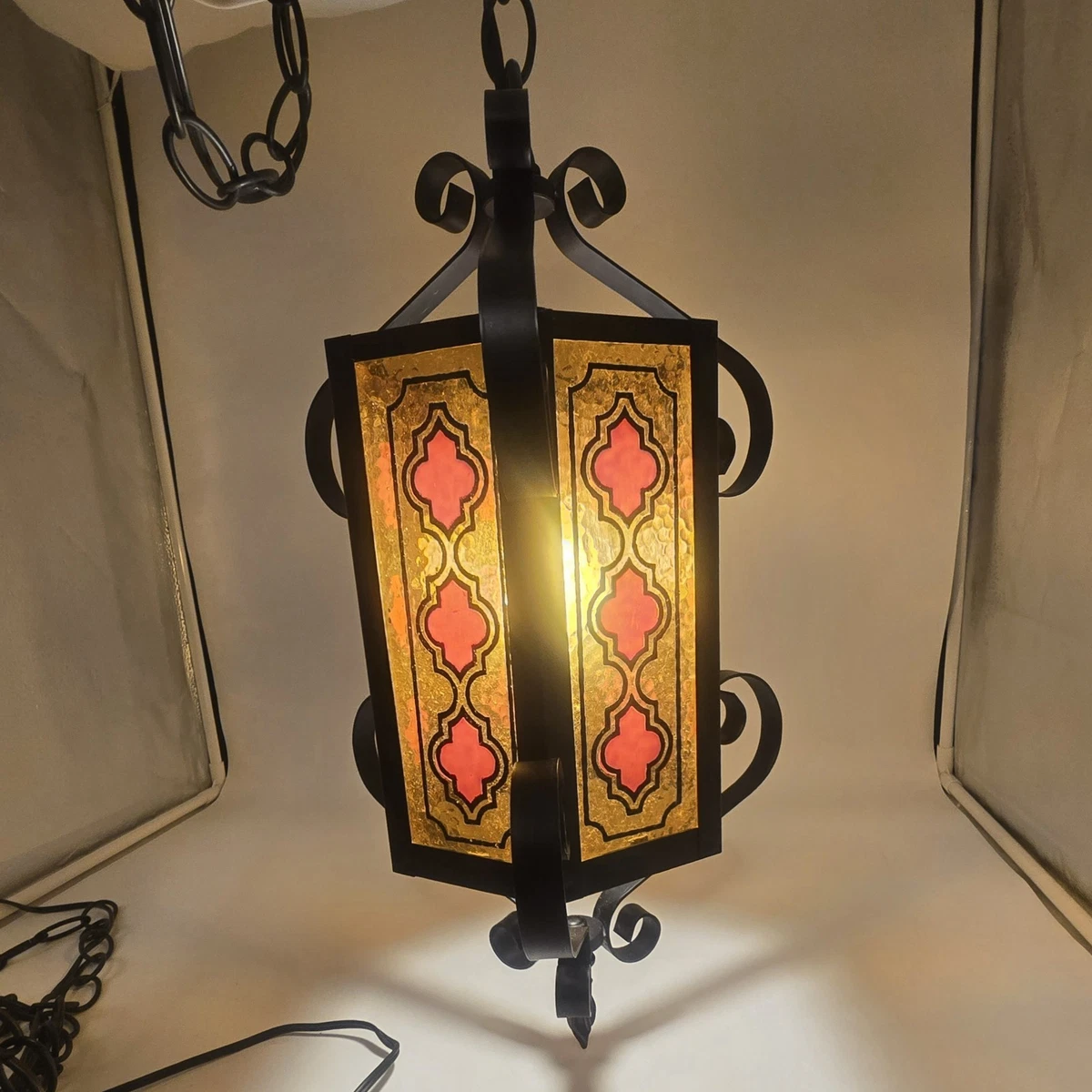 Red Hanging Lamp In Collectible Ceiling Light Fixtures for sale | eBay