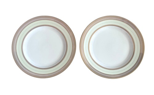 Ralph Lauren Silk Ribbon Celadon Salad Plates Set of 2 Discontinued NEW - Picture 1 of 5
