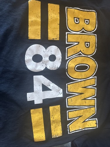 Vintage 2015 Antonio Brown Pitt Steelers Distressed Player Tee Ad Med Light Worn - Picture 4 of 7
