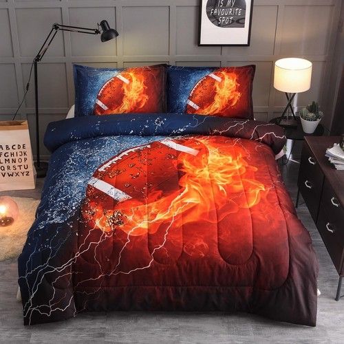 American Football Comforter Set for Boys Teens,3D Sports Bedding Full Size 6p... - Picture 2 of 7