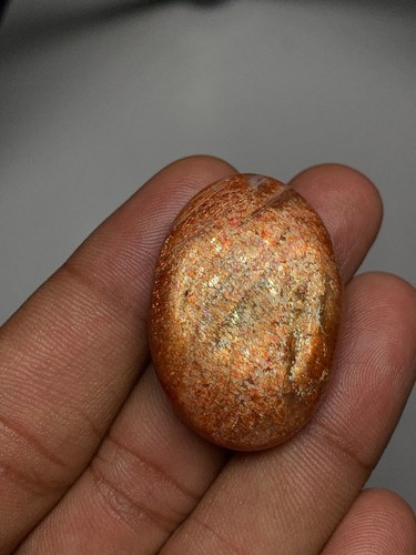 Pietra del Sole 100% Naturale, Pietra Preziosa Cabochon Lucida Liscia, 24,5x39 MM - Foto 8 di 20