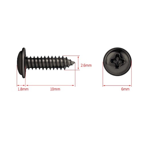 Flanged Self Tapping Screws Flange Tappers Carbon steel Black M1.2 M1.4 - M4 - Picture 36 of 48