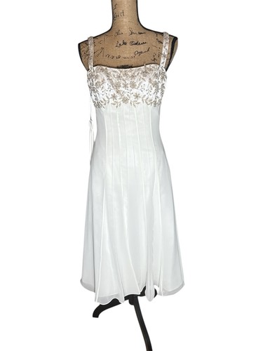 Sophia Tolli Wedding Dress Knee Length Ivory Gold Embroidery Size 8 - Picture 2 of 15