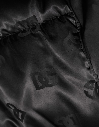 DOLCE & GABBANA Jacket Black Monogram Logo Puffer Nylon Hooded Zip s.Tag M $2930 - Picture 7 of 10