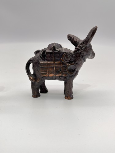 Vtg Bronze Donkey And Horse 2-1/2” Long Cute! - Picture 6 of 7