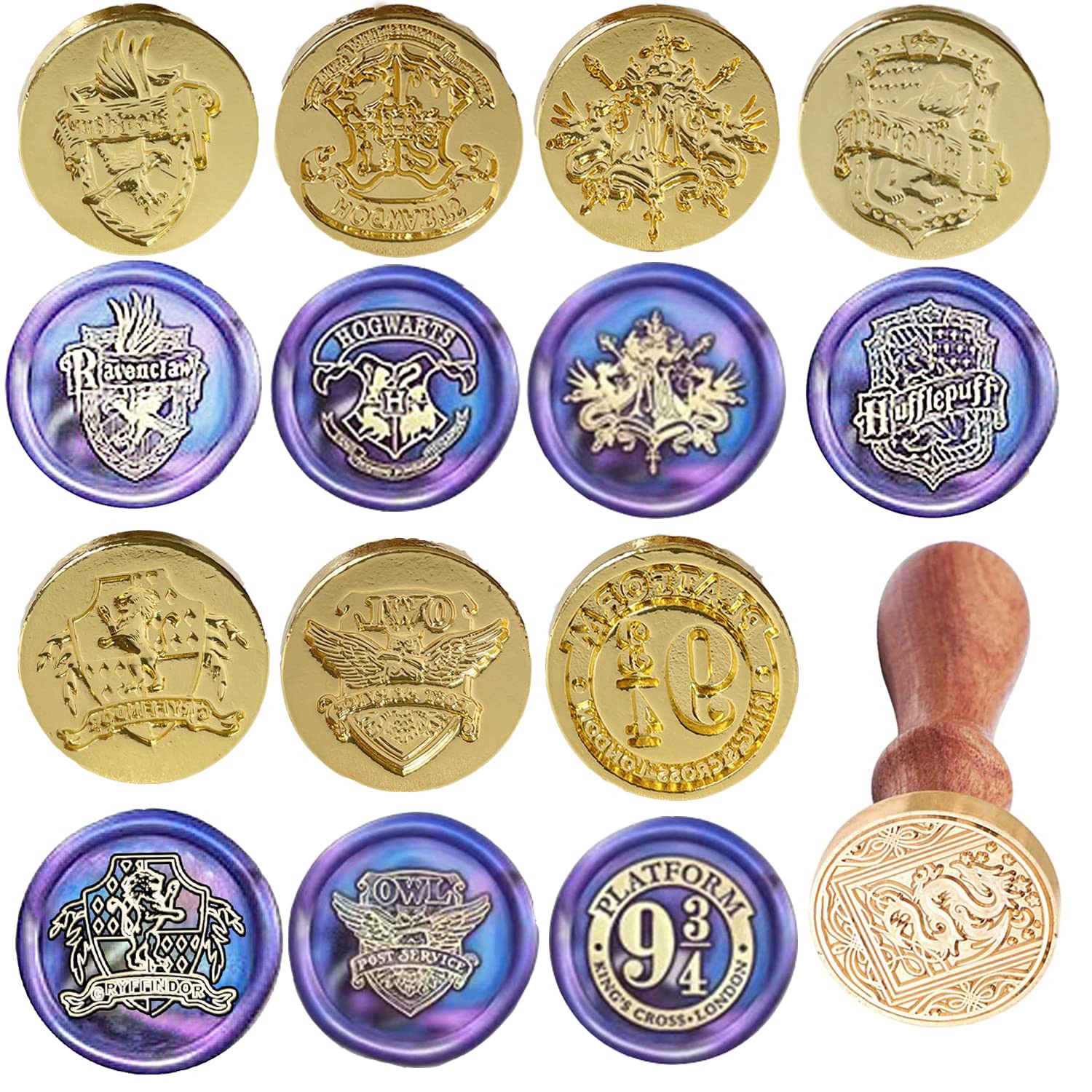 Wachssiegel Stempel Set 8 Stk Magic School Vintage Weihnachten Hochzeit