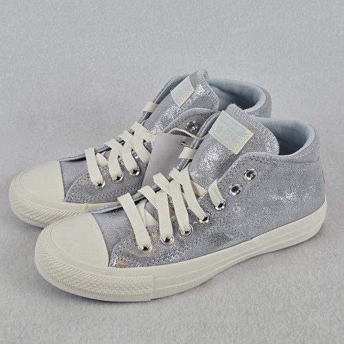 $80 Converse Madison Mid Sneaker 6.5 Winter Slay Metallic Silver Egret Sparkle - Picture 17 of 22