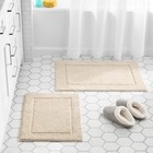 Soft Touch Cream Polyester Tufted 2-Piece Bath Rug Set, 20" x 30" & 17" x 24"