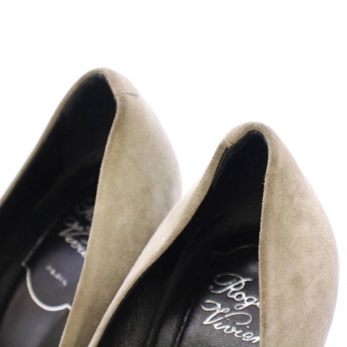 ROGER VIVIER Pumps Women's Size 36.5 Gray Suede - Picture 5 of 7