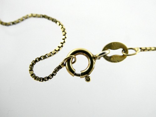 Italy Gold on Sterling Silver Box Chain Necklace 925 1.9g 18 Inches Length .85mm - Picture 8 of 10