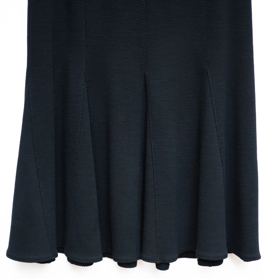 Falda Eileen Fisher Maxi Godet PP 2-4 Negra Mezcla de Lana Pull-On Boho Goth Core Foto 2 de 4