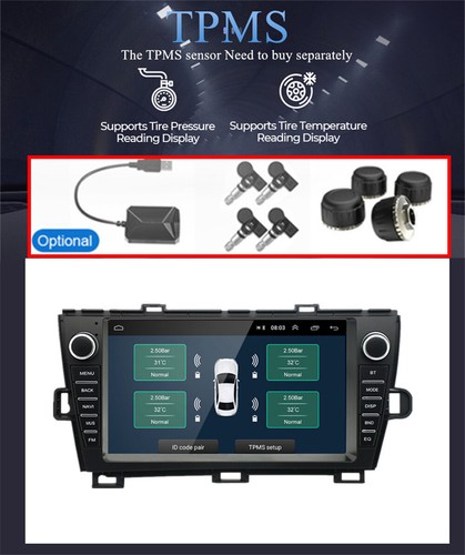 Para Toyota Prius 2010-2015 Radio Estéreo 9" Android 13.0 GPS Unidad Principal Carplay FM - Imagen 19 de 24