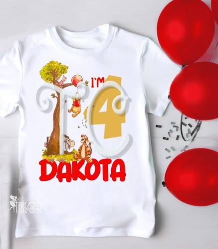 Winnie Pooh Birthday Shirt, Pooh Family Birthday Shirts, Pooh Bear Party Shirts - Picture 6 of 10