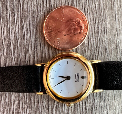 Vintage Seiko Uhr vergoldet 4n00-1158 läuft super neue Batterie & Bodendichtung - Bild 6 von 6