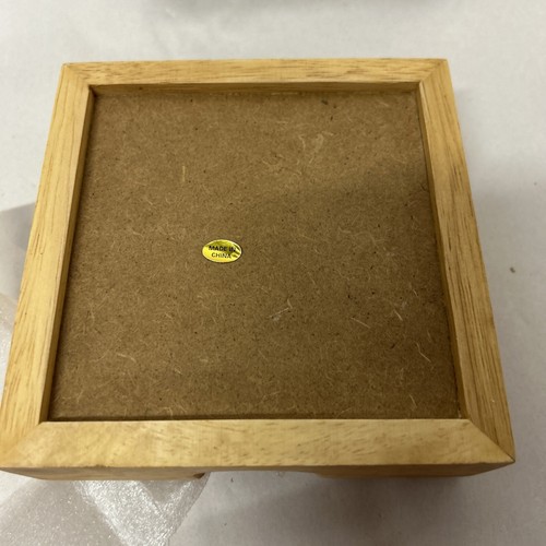 Christmas Drink Coasters Holiday  Designs Cork Back Ceramic, Wooden Holder, Box - Picture 5 of 9