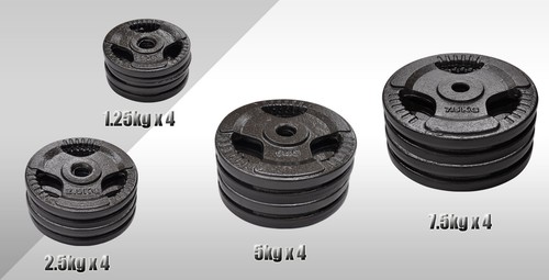 70kg Ez Grip Cast Iron Weight Dumbell Set - 45cm Dumbell Bar- Home Gym Weights - Picture 4 of 6