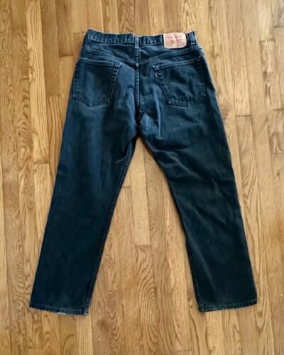 LEVIS 505 Black Jeans Regular Fit Straight Leg Denim Red Tab Men's 34x30 Levi’s - Picture 3 of 4